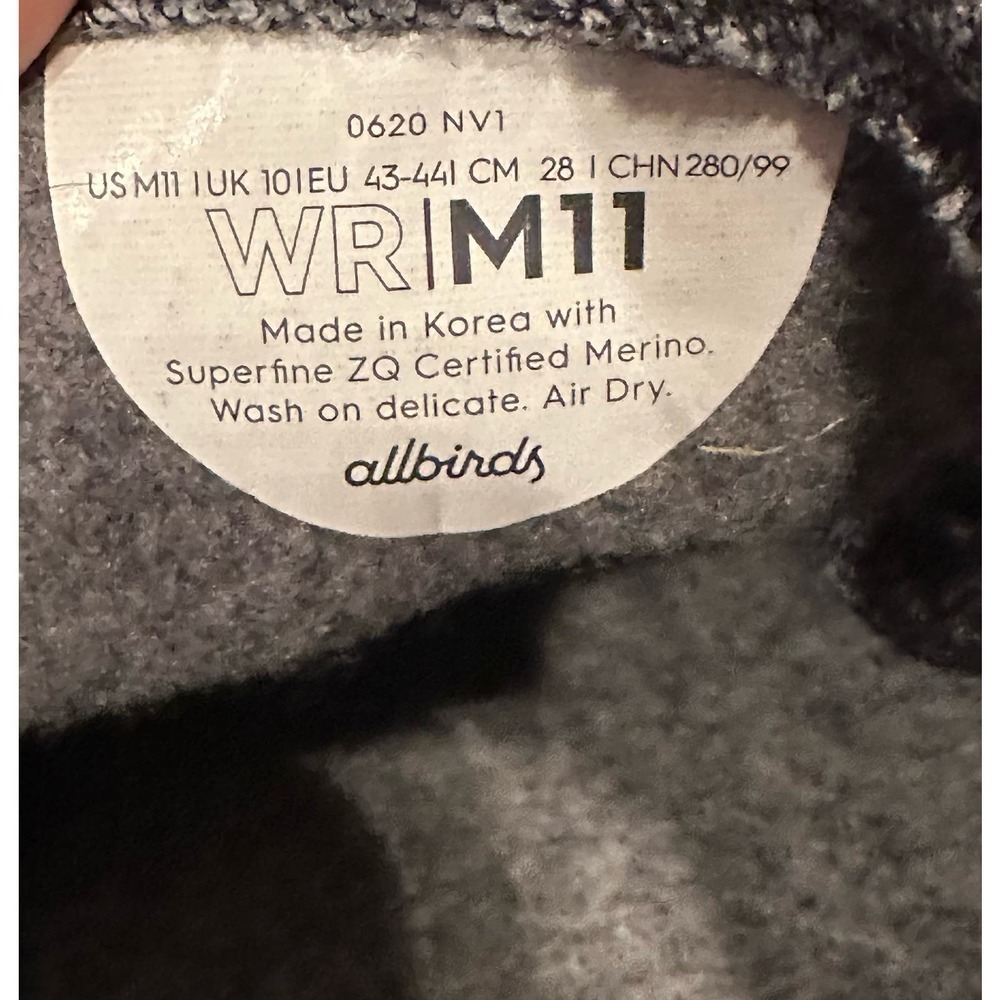 Allbirds Merino Wool Runners Lace Sneakers Gray Sz 11 - Picture 5 of 7